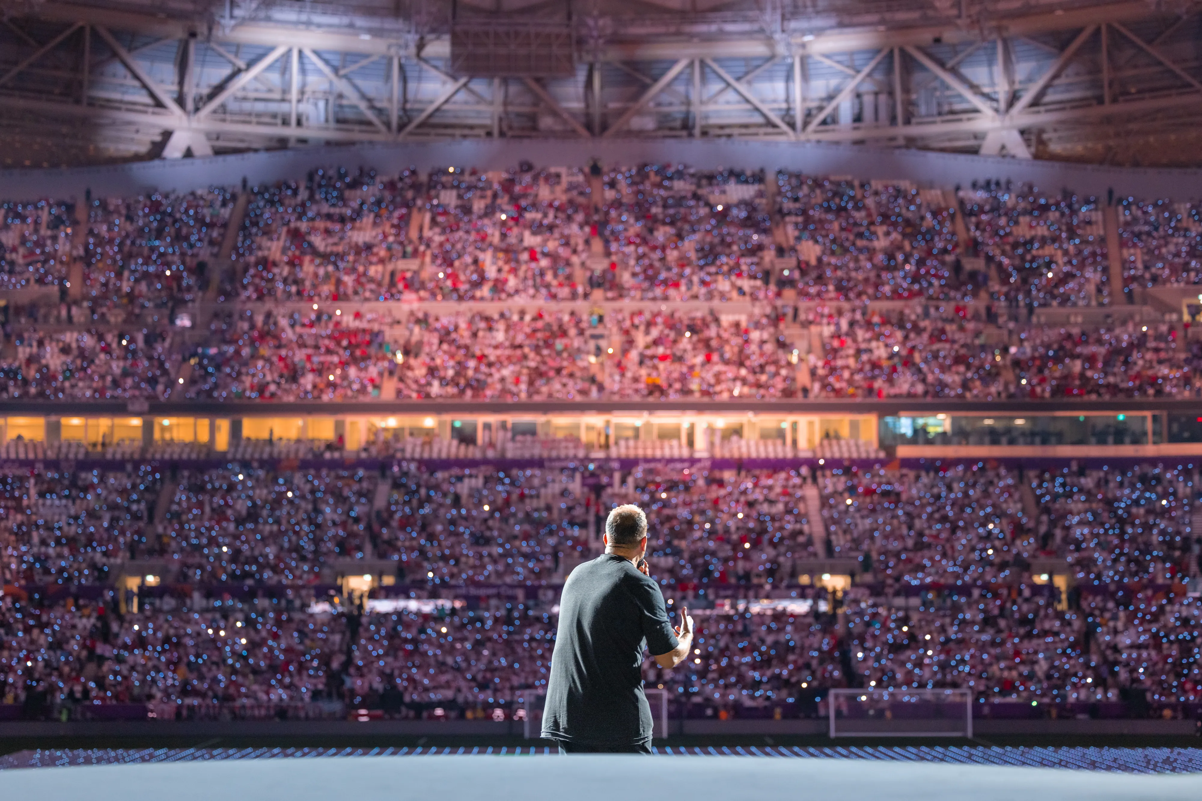 In the heart of Doha, as Lusail Stadium prepared for its global debut, PHNTM and Live Nation partnered with Take Me Live to stage the Lusail Super Cup, a pre-World Cup moment that signaled what was to come. More than a football match, it was a cultural statement.

The challenge was to blend Arab heritage with next-generation production to craft a visual anthem for football in the region. Drawing from the stadium's lantern-inspired design and Islamic geometry, we transformed Lusail into a vibrant showcase of Middle Eastern pride and global sport.